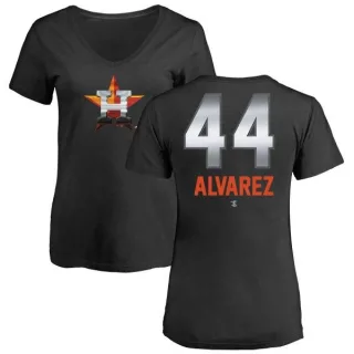 Yordan Alvarez Women's Houston Astros Midnight Mascot V-Neck T-Shirt - Black