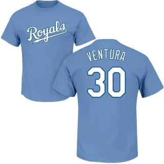 Yordano Ventura Kansas City Royals Name & Number T-Shirt - Light Blue