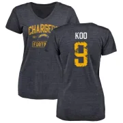 Younghoe Koo Women's Los Angeles Chargers Distressed Name & Number Slim Fit V-Neck T-Shirt - Navy