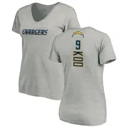 Younghoe Koo Women's Los Angeles Chargers Name & Number Slim Fit V-Neck T-Shirt - Heather Gray