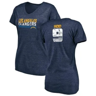 Younghoe Koo Women's Los Angeles Chargers Retro Tri-Blend V-Neck T-Shirt - Navy