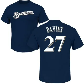 Zach Davies Milwaukee Brewers Name & Number T-Shirt - Navy