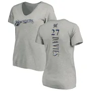 Zach Davies Women's Milwaukee Brewers Backer Slim Fit T-Shirt - Ash