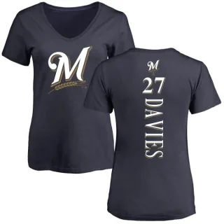 Zach Davies Women's Milwaukee Brewers Backer Slim Fit T-Shirt - Navy