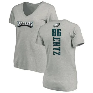 Zach Ertz Women's Philadelphia Eagles Backer V-Neck T-Shirt - Ash