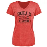 Zach LaVine Women's Chicago Bulls Red Baseline Tri-Blend T-Shirt