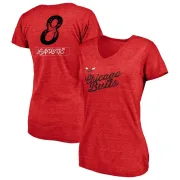 Zach LaVine Women's Chicago Bulls Red Sideline Tri-Blend V-Neck T-Shirt