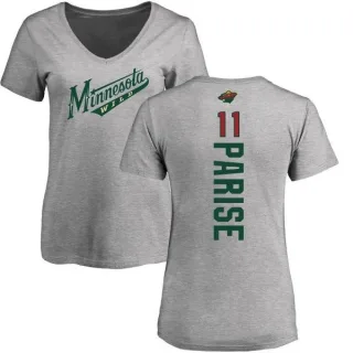 Zach Parise Women's Minnesota Wild Backer T-Shirt - Ash