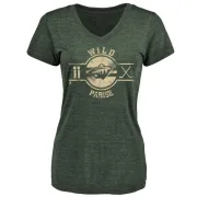 Zach Parise Women's Minnesota Wild Insignia Tri-Blend T-Shirt - Green