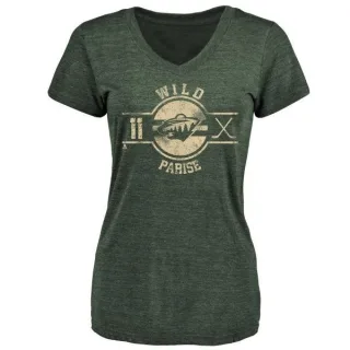 Zach Parise Women's Minnesota Wild Insignia Tri-Blend T-Shirt - Green