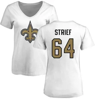 Zach Strief Women's New Orleans Saints Name & Number Logo Slim Fit T-Shirt - White