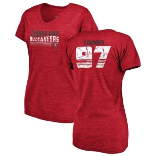 Zach Triner Women's Tampa Bay Buccaneers Retro Tri-Blend V-Neck T-Shirt - Red