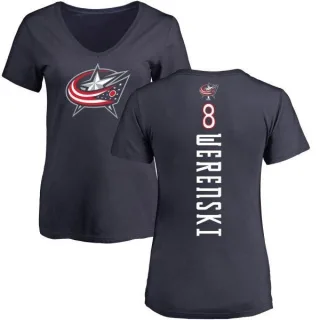 Zach Werenski Women's Columbus Blue Jackets Backer T-Shirt - Navy