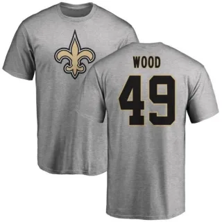 Zach Wood New Orleans Saints Name & Number Logo T-Shirt - Ash