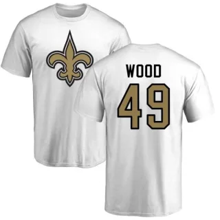 Zach Wood New Orleans Saints Name & Number Logo T-Shirt - White