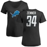 Zach Zenner Women's Detroit Lions Name & Number Logo Slim Fit T-Shirt - Black