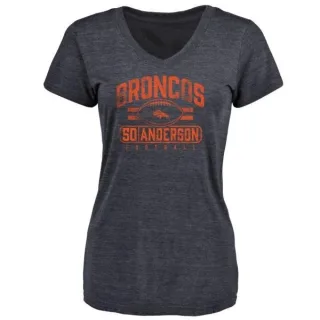 Zaire Anderson Women's Denver Broncos Flanker Tri-Blend T-Shirt - Navy