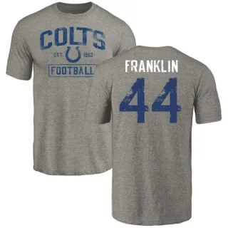 Zaire Franklin Indianapolis Colts Gray Distressed Name & Number Tri-Blend T-Shirt