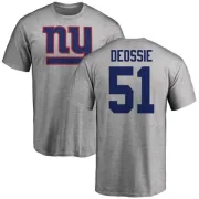 Zak DeOssie New York Giants Name & Number Logo T-Shirt - Ash