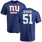 Zak DeOssie New York Giants Name & Number Logo T-Shirt - Royal