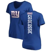 Zak DeOssie Women's New York Giants Backer Slim Fit T-Shirt - Royal