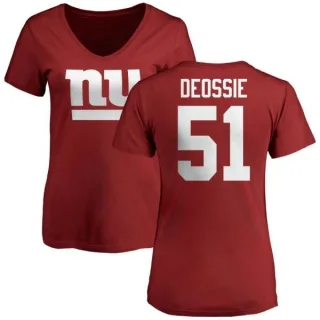 Zak DeOssie Women's New York Giants Name & Number Logo Slim Fit T-Shirt - Red