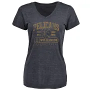 Zion Williamson Women's New Orleans Pelicans Navy Baseline Tri-Blend T-Shirt