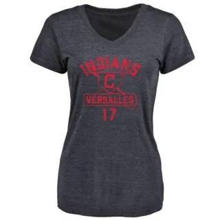 Zoilo Versalles Women's Cleveland Indians Base Runner Tri-Blend T-Shirt - Navy